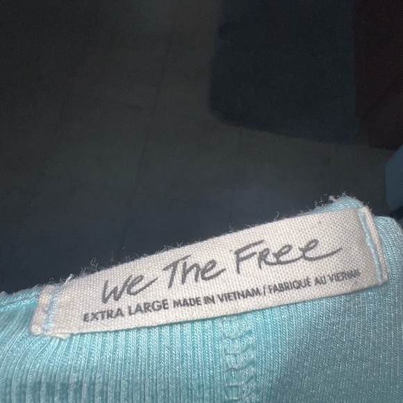 Free People Rock Your World Strappy Tank Top Washed Aqua Sz XL - Picture 2 of 4